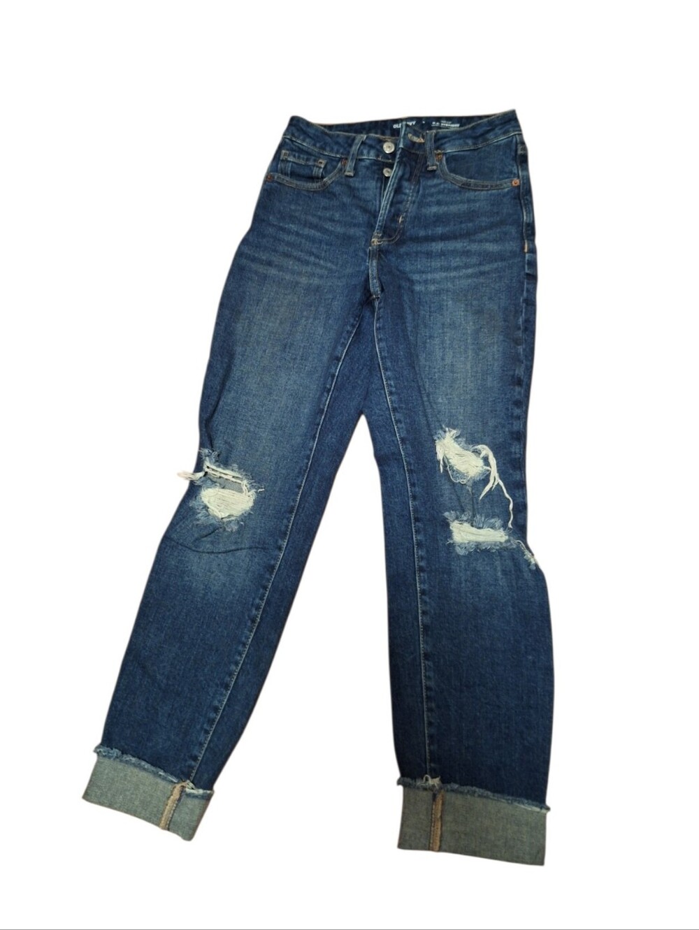 Old Navy High Rise O/G Straight distressed Jeans Ladies 0 Smooth Button Fly